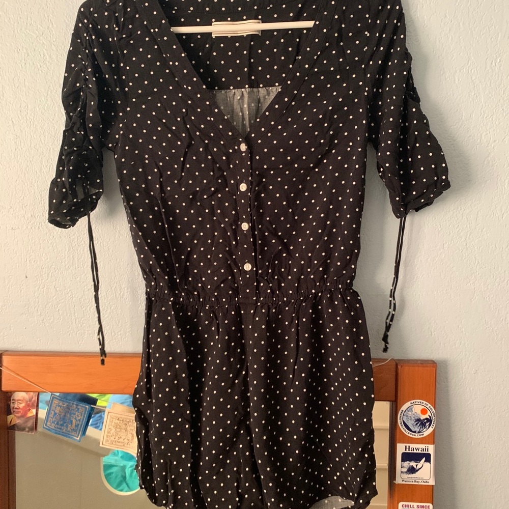 Black and white polka dot romper from Abercrombie